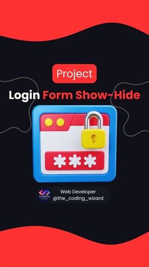 The Coding Wizard | Web Development & AI | 1M🎯 on Instagram: "Login Form Show-Hide 💡 Want to try it out? 🤔 Source Code -> Link in bio🔥💥 Follow @the_coding_wizard Follow @the_coding_wizard Follow @the_coding_wizard Tag your friends that need to see this! 🙏 • • Turn on post notification so you don't miss any single post 📲 • • __________________________________ Like our content ? Hit that follow button! ⬇️ 👉 @the_coding_wizard 👉 @the_coding_wizard __________________________________ #Progra