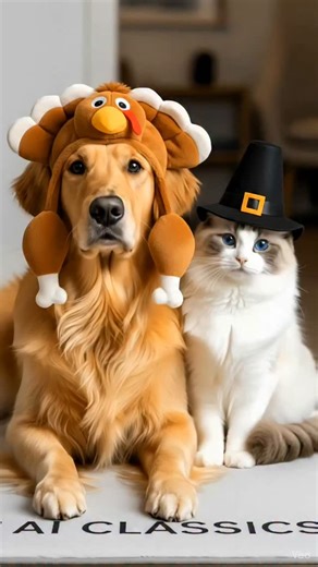 4.1K views · 1.5K reactions | Cat & Dog Thanksgiving Joke - Why Did the Turkey Cross the Road Golden Retriever and Ragdoll Cat tell a funny joke. Perfect Thanksgiving joke for animal lovers who want a good laugh #dadjokes #funny #comedy #funnyanimals #cuteanimals #thanksgivingjokes | Maged M | Facebook