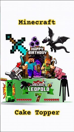 Minecraft cake toppers DIY in a few minutes! Birthday Minecraft Cake Decorating.