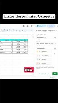 Créer une liste déroulante sur Google Sheets #googlesheets #Listesderoulantes #productivite