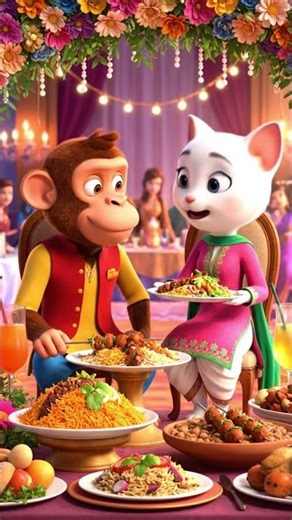 cat & monkey in wedding farewell scene | Emotional Bride Animation Vlog