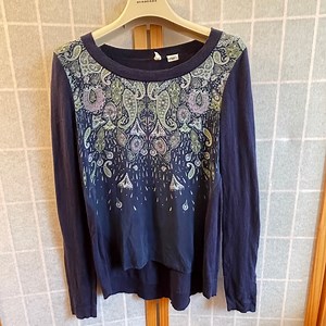 Anthropologie Moth Sweater, Wool and Silk, blue, green, purple, Size: S