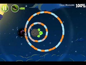 Angry Birds Space - Level 1-28 - 100% Space Eagle Walkthrough - Pig Bang