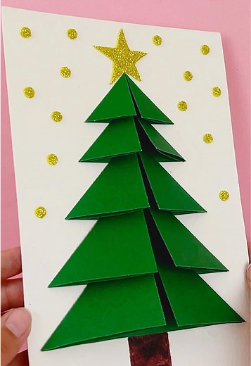 How to Make a 3D Christmas Tree Card 🎄#diy #christmas #papercraft