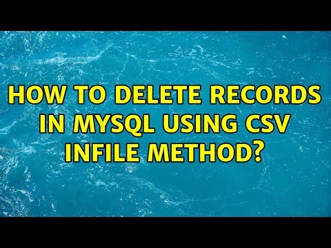 How to delete records in mysql using csv INFILE method?