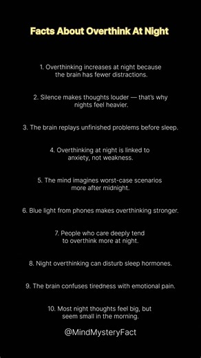 Facts About Overthink At Night || #overthinking#facts#psychology