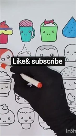 Colouring cute😻🪻🍪🧁🍺🧃stuff #trendingshorts