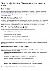 Tetanus Injection Side Effects – What You Need to Know - SlideServe