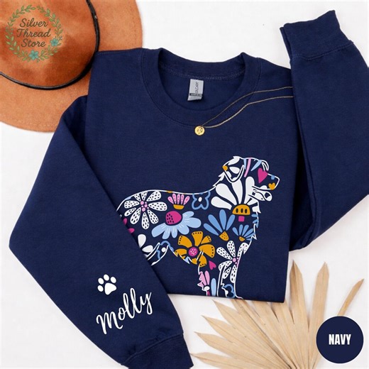 Custom Australian Shepherd Sweatshirt, Aussie Mom Sweatshirt, Aussie Shepherd Gift, Aussie Dog Gifts, Cottagecore Floral Dog Sweatshirt - Etsy