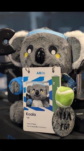 Our cutest @yonex_tennis stringing team member at the @australianopen #AO26 #yonex #yonexstringingteam #koala🐨 | Leisure Sports