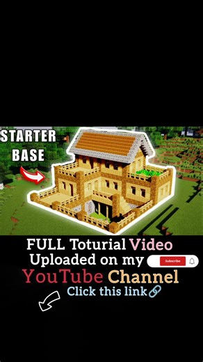 Minecraft: How to Build a Starter SurvivalHouse | Toturial 🏠🔗#toturial #minecraft#starterbase#op