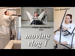 Empty apartment tour, cleaning & putting together furniture // moving vlog #1