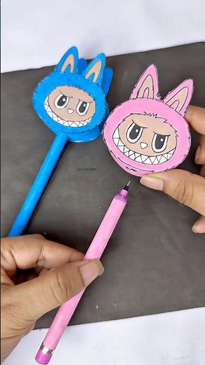DIY Labubu Paper Pen | Cute Easy Paper Craft Idea #diy #art #craft #artandcraft #love #papercraft