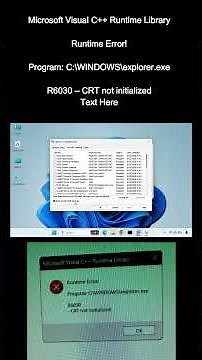 Fix Microsoft Visual C++ Runtime Error R6030 (Explorer.exe) in 60 Seconds!
