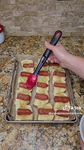 Mini Hot Dogs Recipe with Garlic Herb Butter