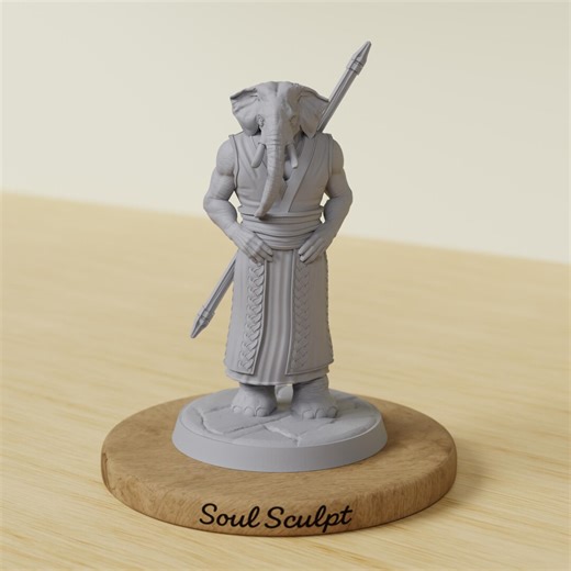 Elephantfolk Monk | Exotic RPG Character | 28mm / 32mm / 38mm / 75mm | Tabletop Mini | Dnd Pathfinder - Etsy