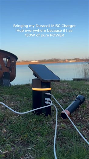 The sound of enjoying nowhere while connected to somewhere with the Duracell M150 Charging Hub. Go to our link in the bio to get your own 🔋🔋 #techgadgets #camping #glamping #m150 #portablecharger #technology #devices | Duracell