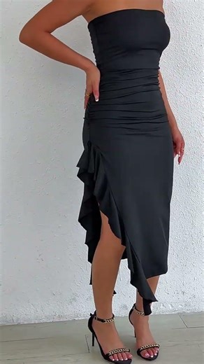 bodycon dress slim-fitting slit bustier #fashionshorts #fashion #dress #dresstoimpress #dresses
