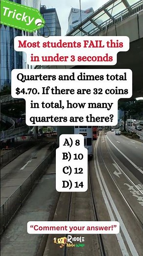 Can You Solve This ACT Math Riddle? | Quarters & Dimes Puzzle | ACT SAT Math Prep #shorts #math