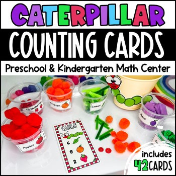 Very Hungry Caterpillar Math Center- Spring Counting Cards Preschool & Pre-K
