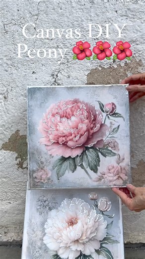 6.8K views · 114 reactions | Aistcraft Decoupage Paper Canvas Tutorial Peony Flowers Handmade Art idea #handmade #art #DIY #canvasart | Aistcraft Decoupage Paper | Facebook
