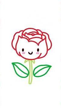 Easy smiling rose drawing for kids | Simple step-by-step tutorial