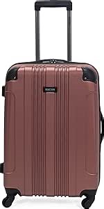Kenneth Cole REACTION Out of Bounds Lightweight Hardshell 4-Wheel Spinner Luggage, Rose Gold, 24-Inch Checked
