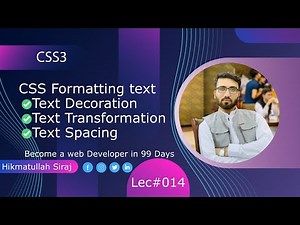 🔴 CSS 3 Tutorial 2024 in Pashto || Text Formatting Properties Tutorial Part Two Day#014