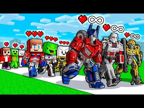 JJ vs Mikey vs Carrie: TRANSFORMERS EVOLUTION BATTLE in Minecraft - Maizen