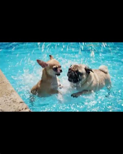 Chihuahua vs Pug in the Pool 😂💦 | Funniest Dog Moment! #trending #viral #animals #funny #chihuahua