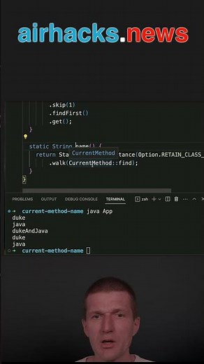 Get the Name of the Current Method #java #shorts