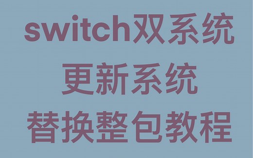 switch双系统更新教程 纯小白教程