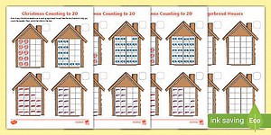 Christmas Counting to 20 Worksheets