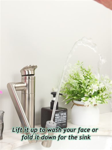 Who can resist a faucet that swivels, folds AND shows temperature?#KitchenFaucet #faucetreplacment #homeupgrade #bathroomfaucet #Faucet