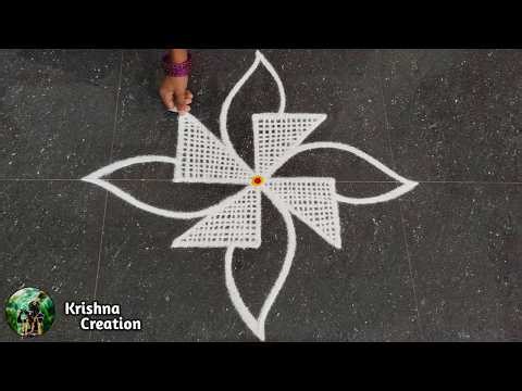 Easy Padi Kolam Design with 3x3 dots | Creative Rangoli | Padi Kolam Muggulu | Rangoli Kolam