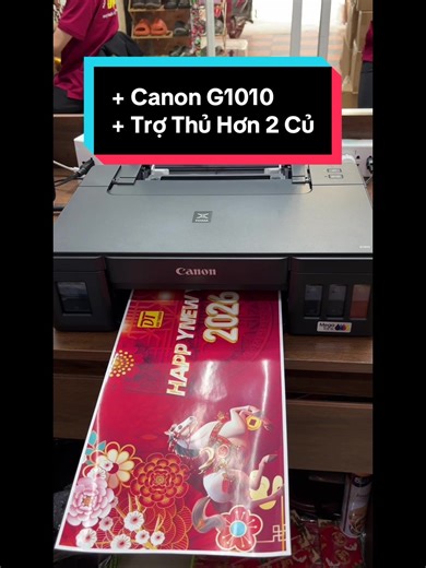 Một chiếc máy in màu giá rẻ, mới 100%, in đủ thứ! #mayindaithanh #canon #g1010 #pixma #giare