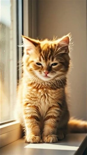 朝の光に包まれた子猫☀️｜見ているだけで心があたたかくなる癒しの時間: Kitten in the Morning Sun ☀️｜A Heartwarming Moment of Peace