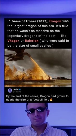 In Game of Trones (2017), Drogon was the largest dragon of this era.