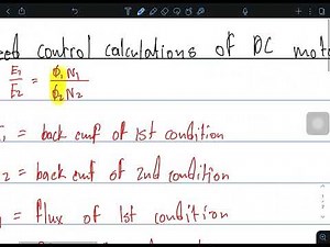 Electrotechnics N6 speed control of DC motor calculations