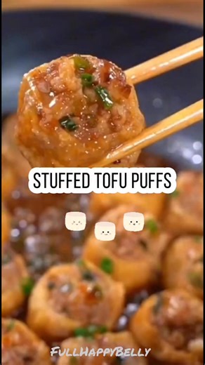 Chinese stuffed tofu puffs recipe #TofuPuff #tofu #braisedtofu #chinesefood #chinesecuisine#chinesefoodlover #fullhappybelly #vlog #food #foodlover #foodie #foodblogger #yummyfood #tastyfood #comfortfood #homemadefood #homecooking #homecooked #cooking #cookingvideos #cookingtime #cookingreels #cookingathome #easyrecipe #recipes #recipe | Fullhappybelly