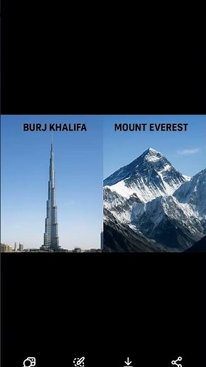 burg khalifa compared to mount everest