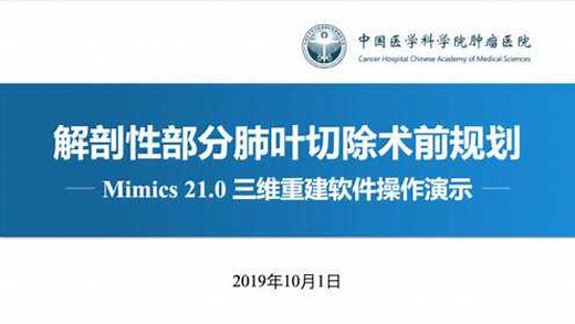 解剖性部分肺叶切除术前规划-Mimics 21.0操作演示