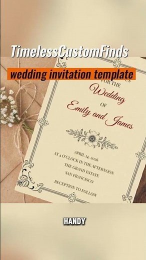 Vintage Wedding Invitation Template