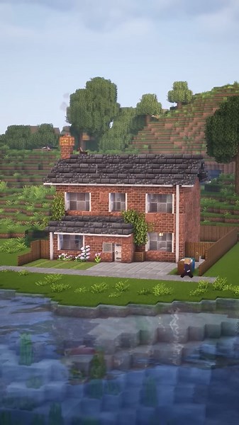 A Minecraft build stands out with its British house design
