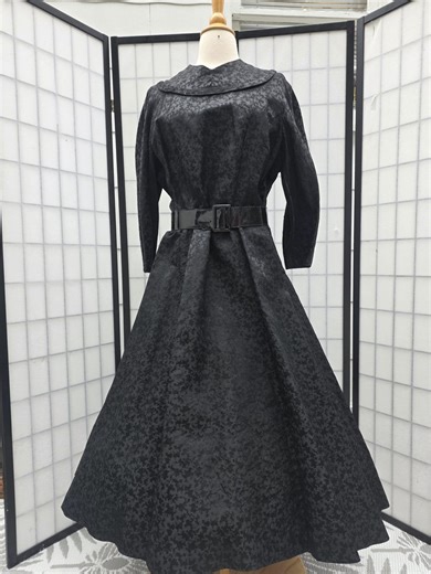 1940s 1950s Vintage Fit & Flare Plus Size Satin Brocade Bombshell Dress - Etsy