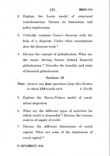 BECC - 114 December 2024 Question Paper