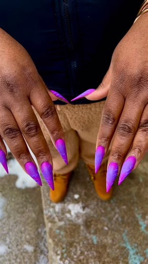 Purple Aura Stilettos x Animal Prints x Matte #buffalonailtech #buffalony #nails #nailsnailsnails #explore | Frida’s Fingers
