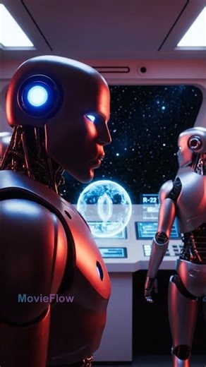 Alarm siren on a spaceship of robots in space