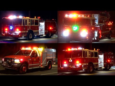 DCFD Units Responding to Large Fire at Ft Totten Trash Transfer Facility