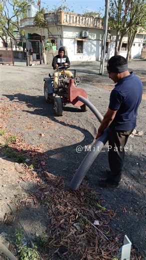 Mind-blowing! homemade vacuum on diy tractor #shorts #minitractor